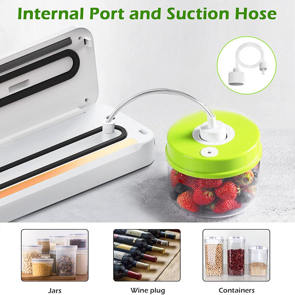 Vacuum Sealer Machine, Dry/Moist Automatic Food Sealer, Compact Air Sealer Machine, White