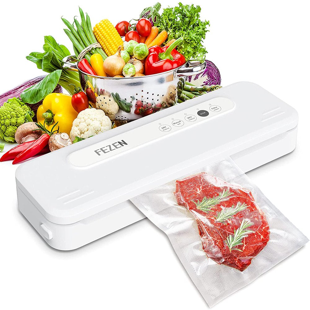 Vacuum Sealer Machine, Dry/Moist Automatic Food Sealer, Compact Air Sealer Machine, White