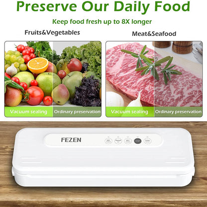 Vacuum Sealer Machine, Dry/Moist Automatic Food Sealer, Compact Air Sealer Machine, White