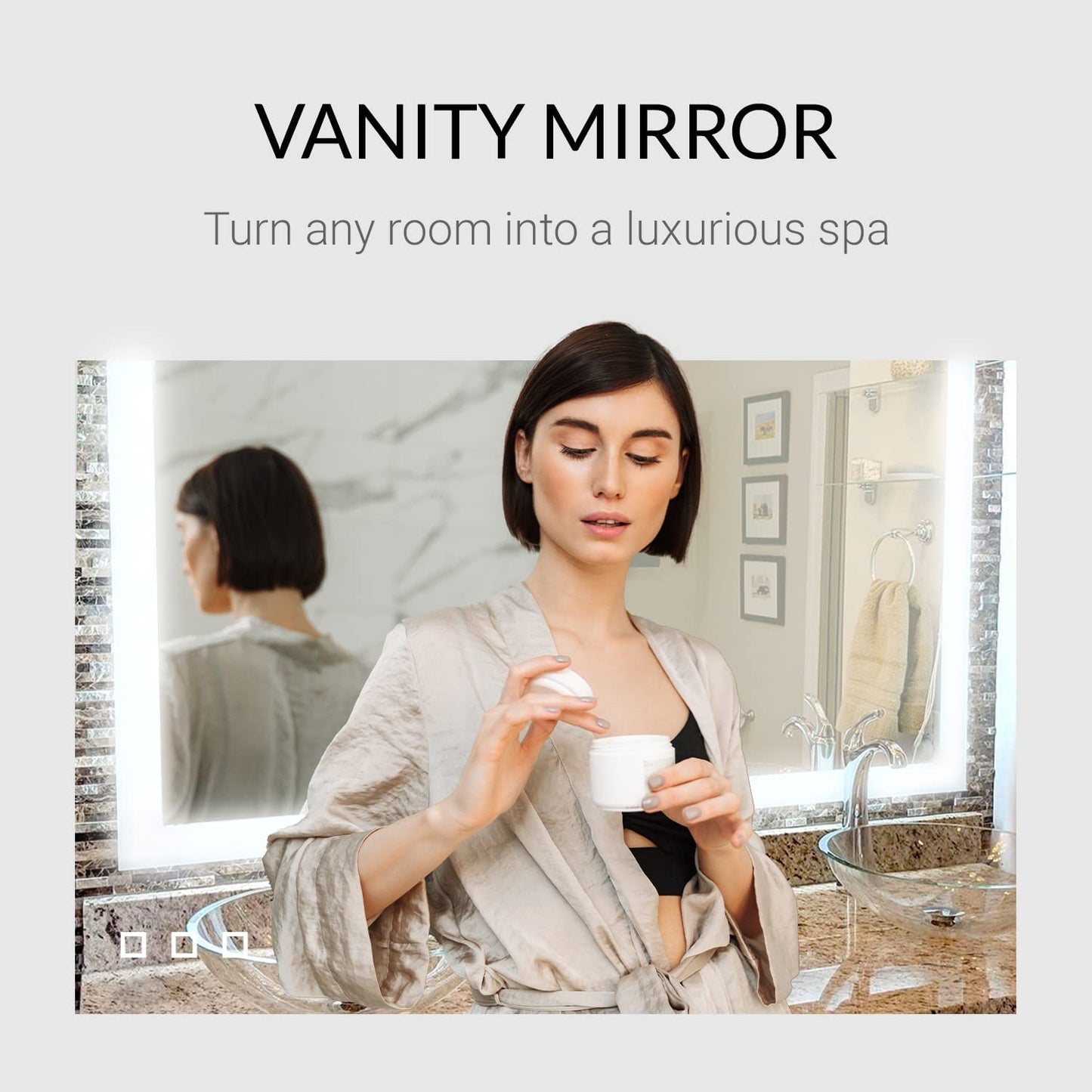 LED Bathroom Mirror with Lights - Side Lit Rectangular Mirror for Vanity, Bedroom or Shower - anti Fog & Wall-Mounted - Modern Home Decor (22" Wide X 62" Tall)
