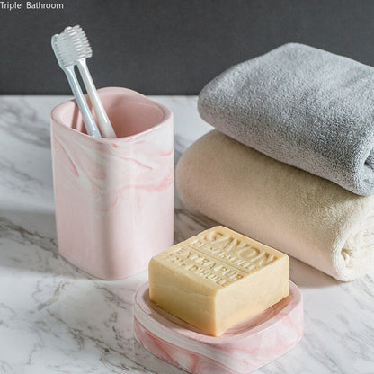 1Pc European Bathroom Wash Set Ceramic Soap Dispenser Perfume Bottle Soap Dish Mouthwash Cup with Tray Home Bathroom Accessories