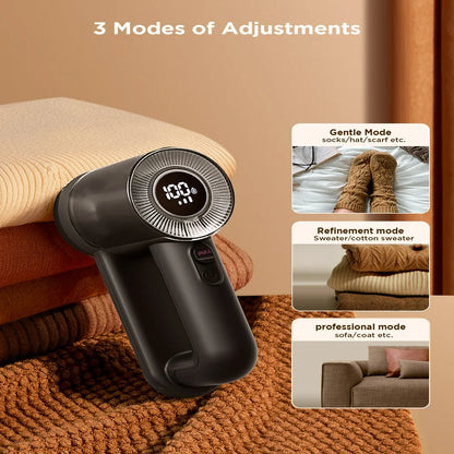 Rechargeable Fabric Shaver, 2 in 1 Electric Lint Remover with Lint Brush, Fuzz Lint Shaver, Sweater Shaver to Remove Pilling, Fabric Defuzzer for Clothes, Furniture (Black)