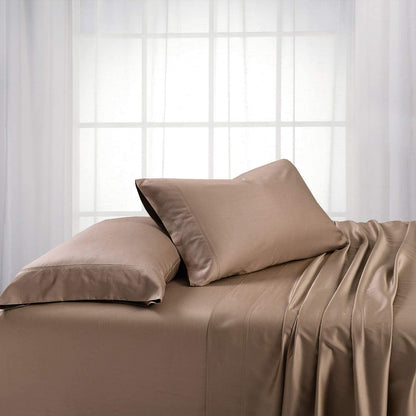 ABRIPEDIC Bamboo Sheets, 600 Thread Count, Silky Soft Sheets 100% Viscose from Bamboo Sheet Set, King, Taupe