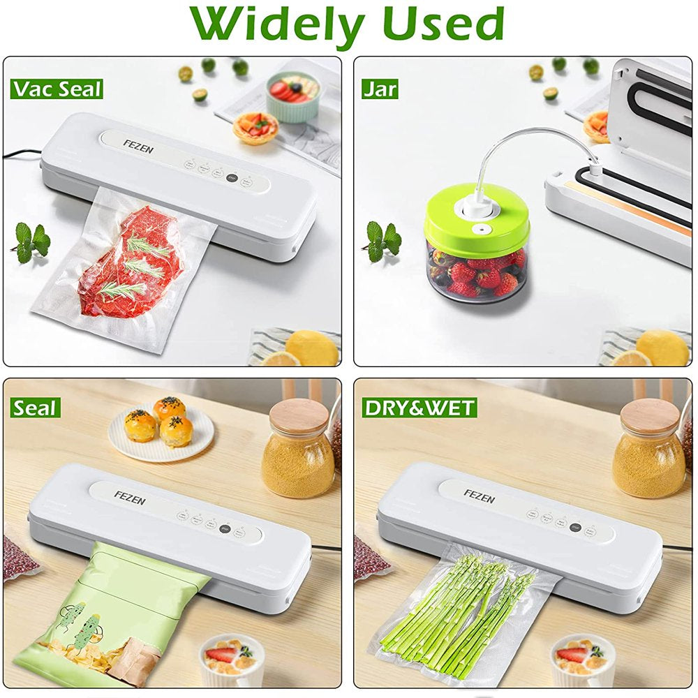 Vacuum Sealer Machine, Dry/Moist Automatic Food Sealer, Compact Air Sealer Machine, White